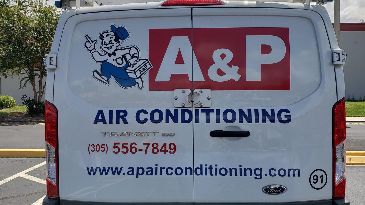 A&P Air Conditioning truck on the road
