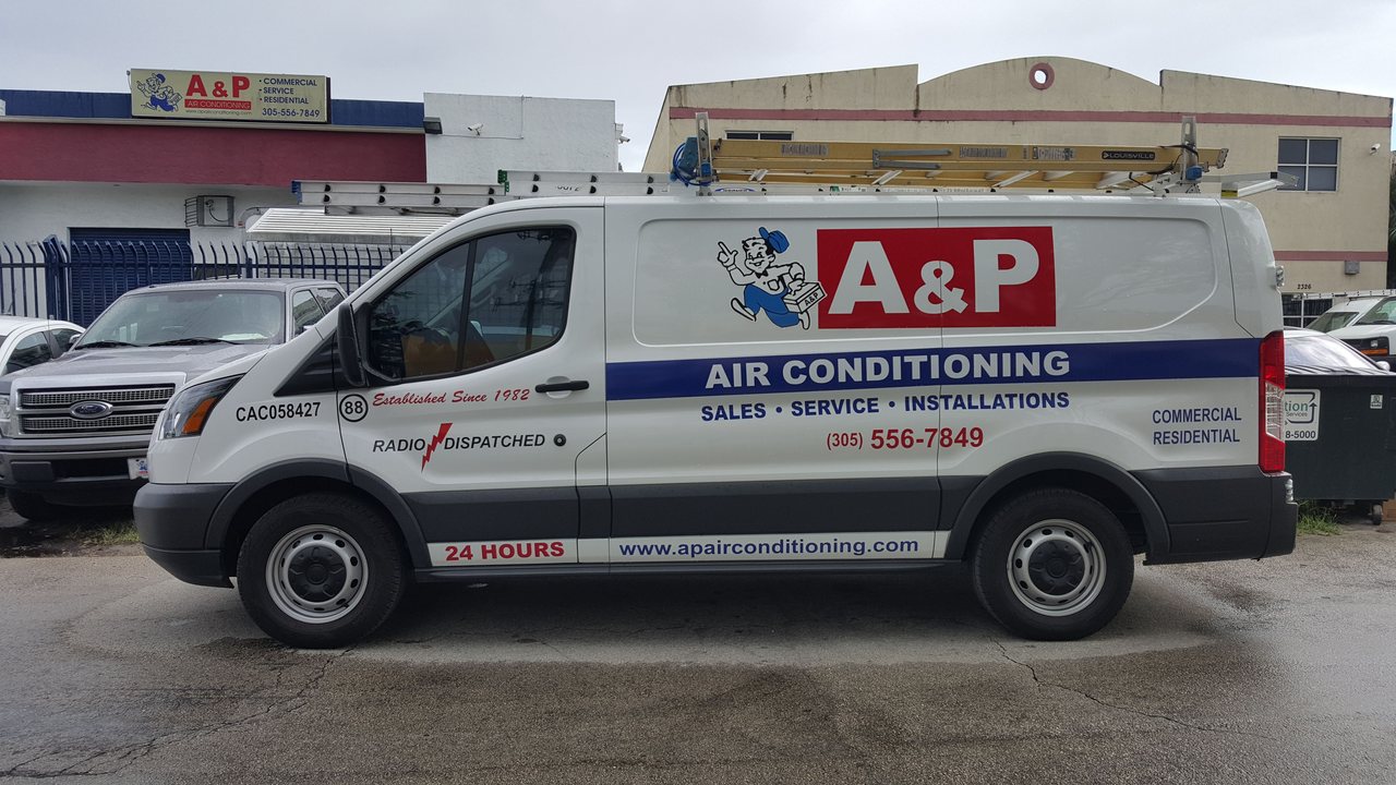 A&P Air Conditioning truck on the road