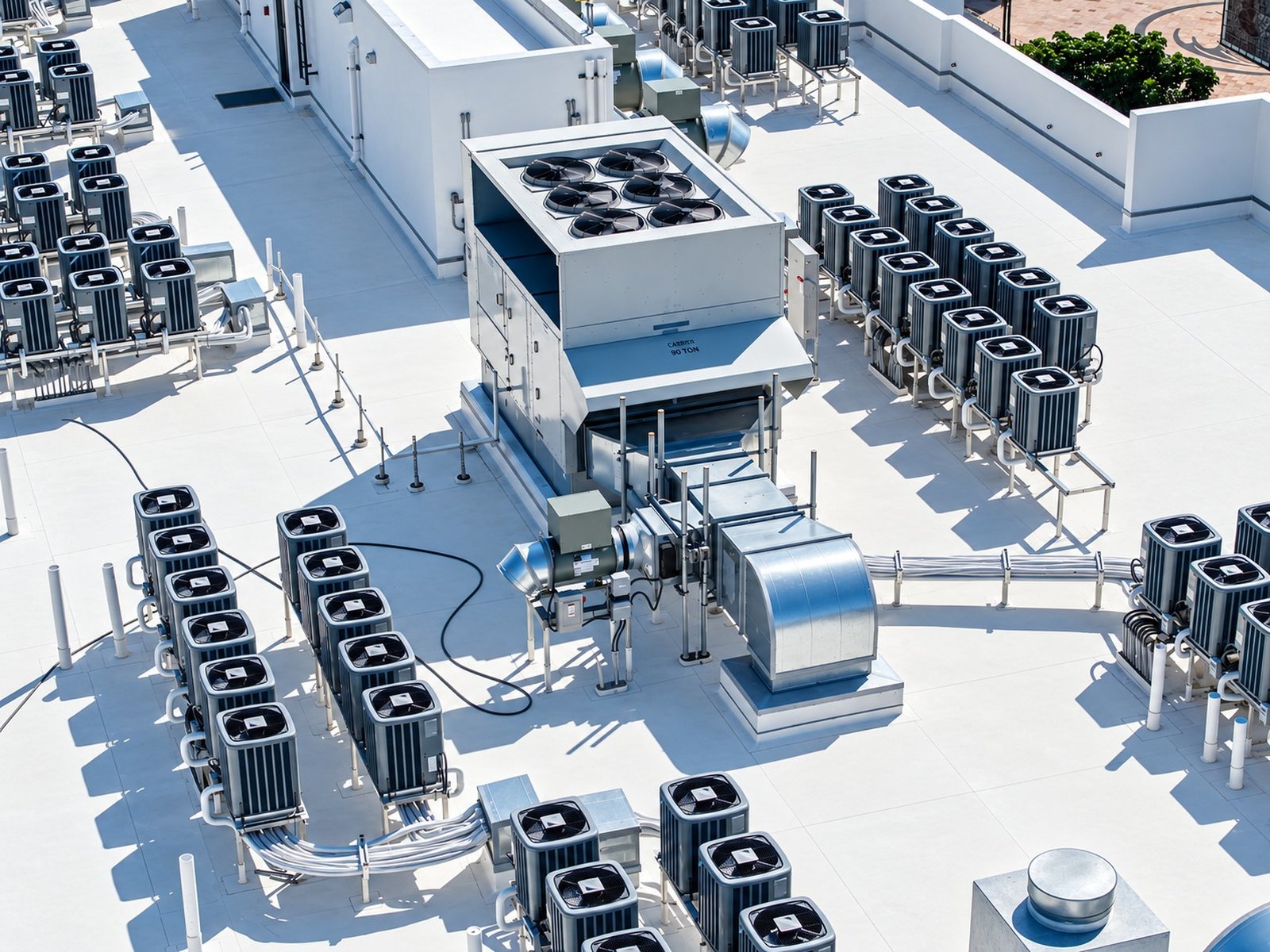 A&P new-construction rooftop mechanical installation