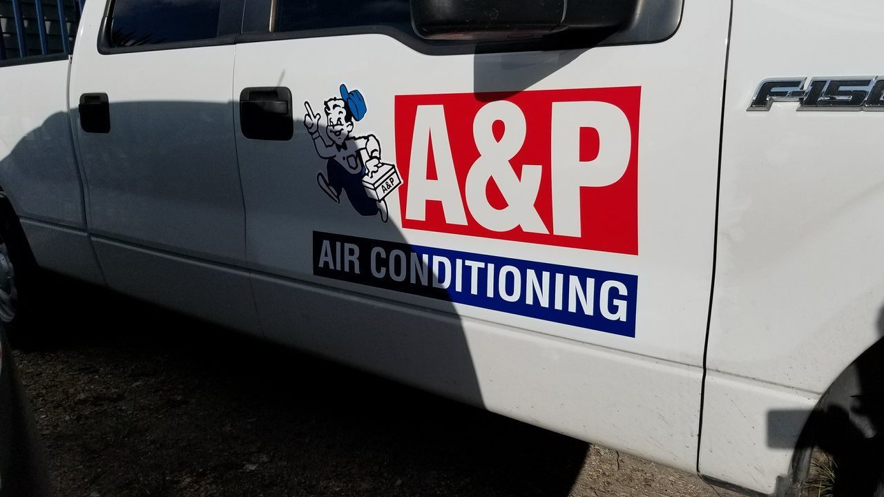 A&P Air Conditioning F-150 service truck with company branding